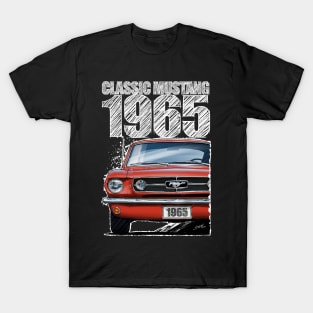 1965 Ford Mustang Red (Dark Background) T-Shirt